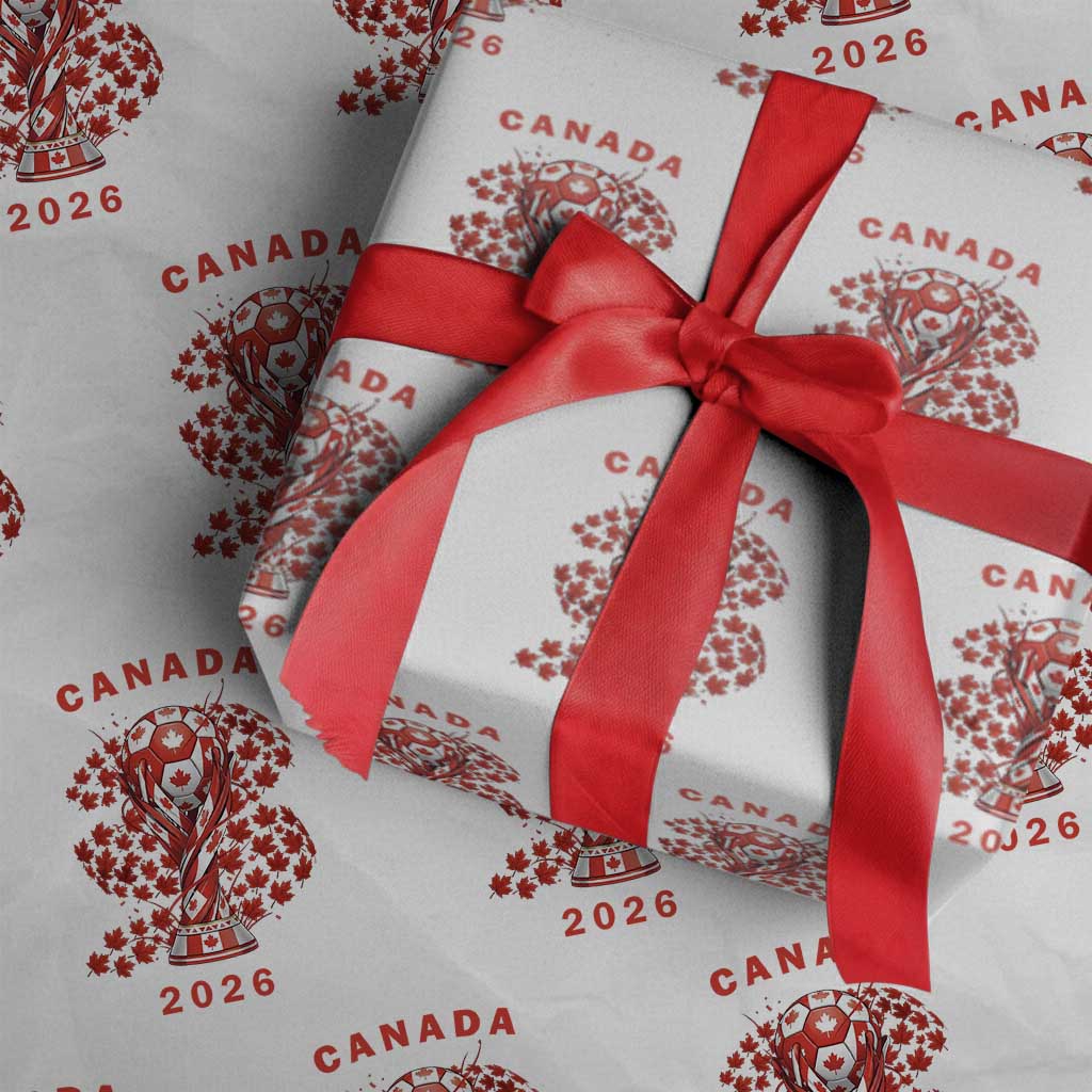 Proud Canada National Soccer Fan 2026 Patriotic Gift Wrapping Paper Roll