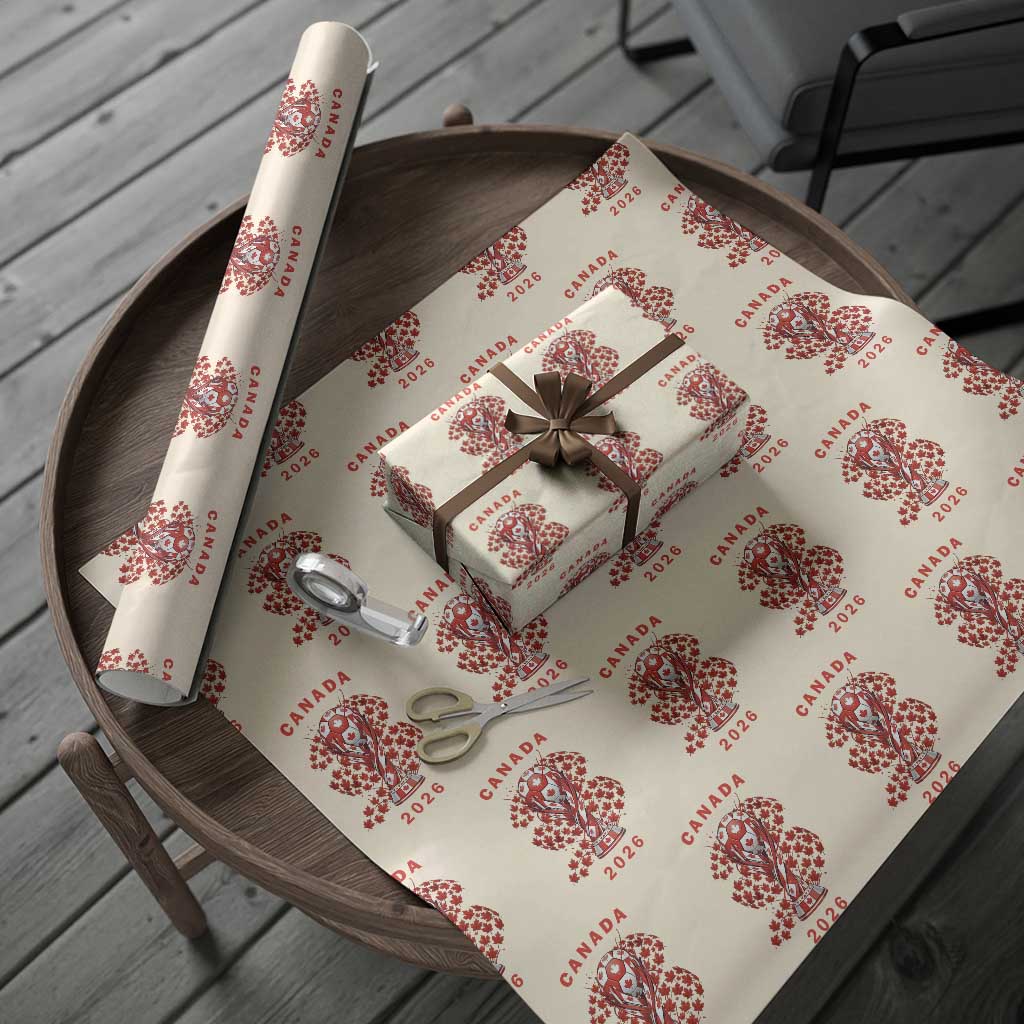 Proud Canada National Soccer Fan 2026 Patriotic Gift Wrapping Paper Roll