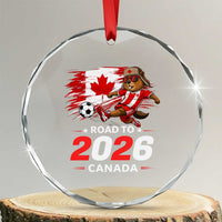Proud Canada Soccer Beaver Crystal Glass Ornament Road To 2026