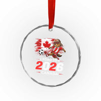 Proud Canada Soccer Beaver Crystal Glass Ornament Road To 2026