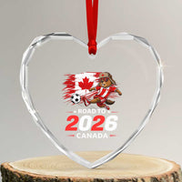 Proud Canada Soccer Beaver Heart Crystal Glass Ornament Road To 2026