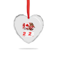 Proud Canada Soccer Beaver Heart Crystal Glass Ornament Road To 2026
