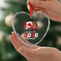Proud Canada Soccer Beaver Heart Crystal Glass Ornament Road To 2026