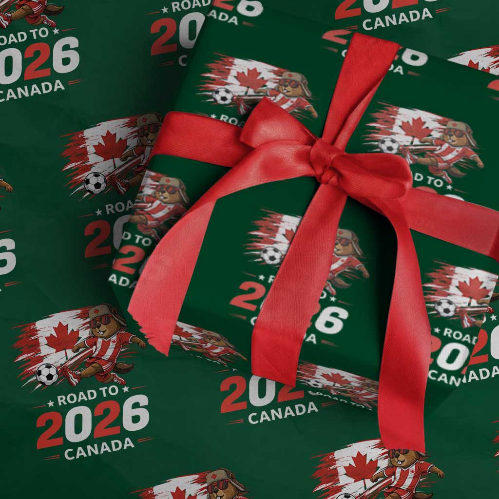 Proud Canada Soccer Beaver Wrapping Paper Roll Road To 2026