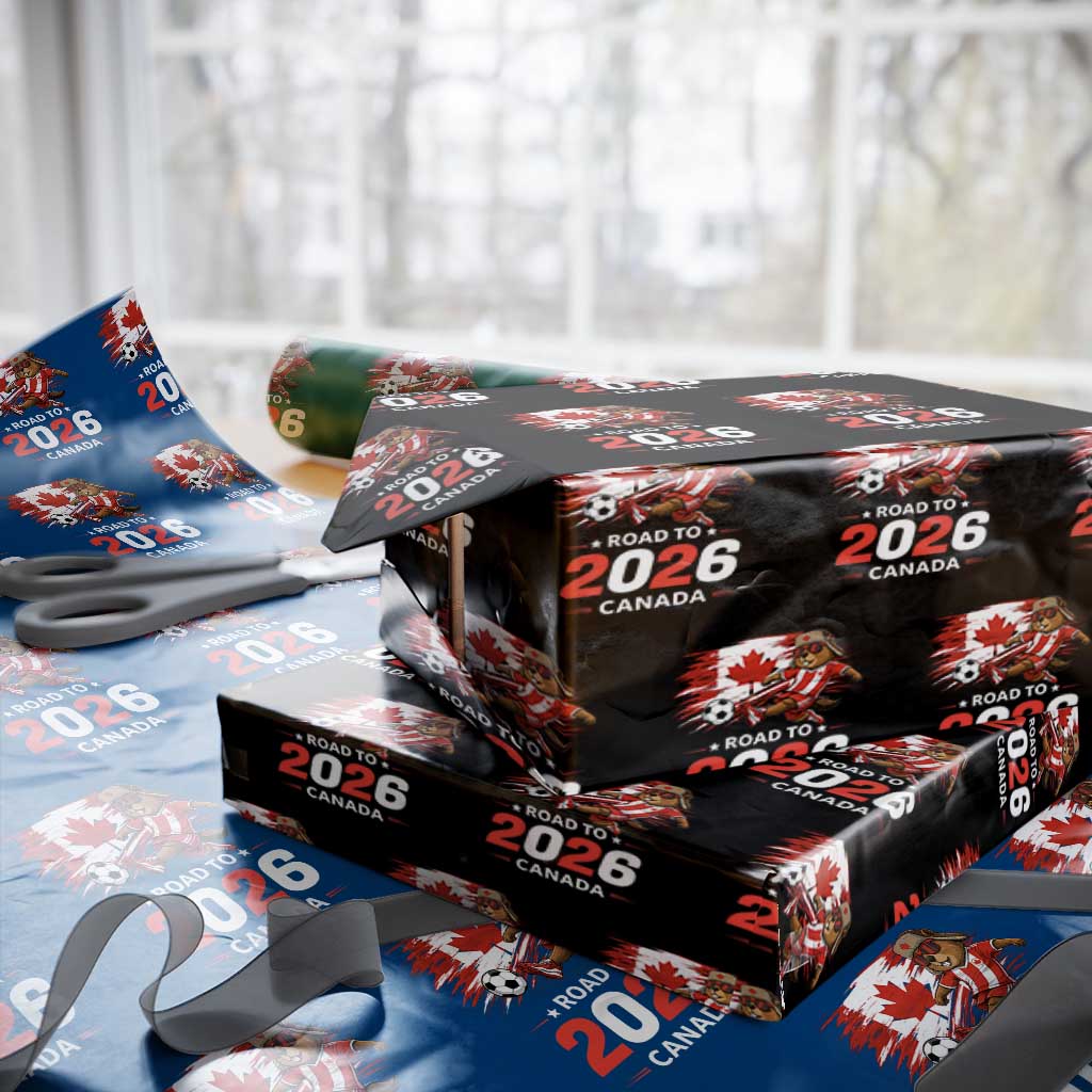 Proud Canada Soccer Beaver Wrapping Paper Roll Road To 2026