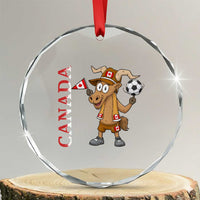 Proud Canada Soccer Moose Crystal Glass Ornament Canadian Football Fan