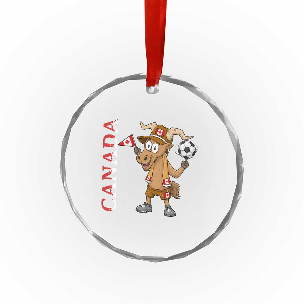 Proud Canada Soccer Moose Crystal Glass Ornament Canadian Football Fan