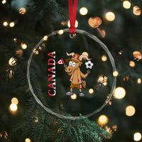 Proud Canada Soccer Moose Crystal Glass Ornament Canadian Football Fan