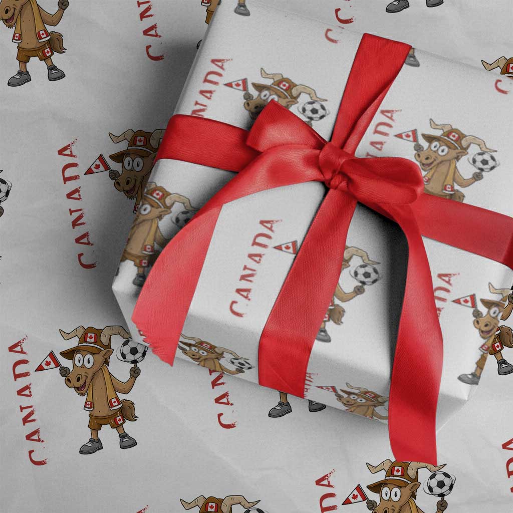Proud Canada Soccer Moose Wrapping Paper Roll Canadian Football Fan