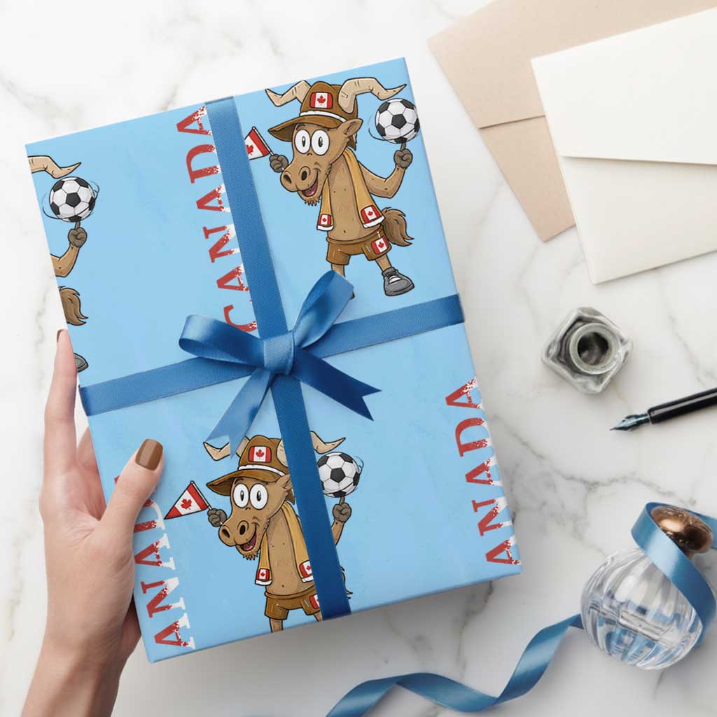 Proud Canada Soccer Moose Wrapping Paper Roll Canadian Football Fan