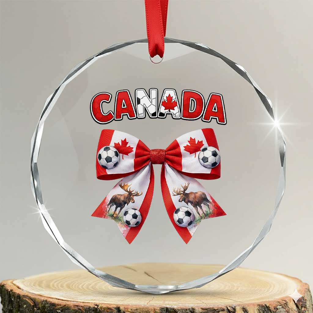 Proud Canadian National Soccer Lover Crystal Glass Ornament Football Fan Gift