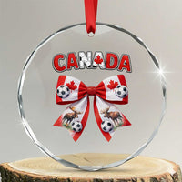 Proud Canadian National Soccer Lover Crystal Glass Ornament Football Fan Gift