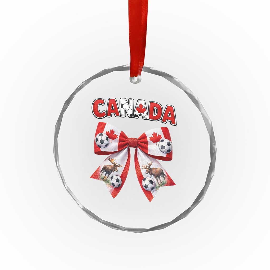 Proud Canadian National Soccer Lover Crystal Glass Ornament Football Fan Gift