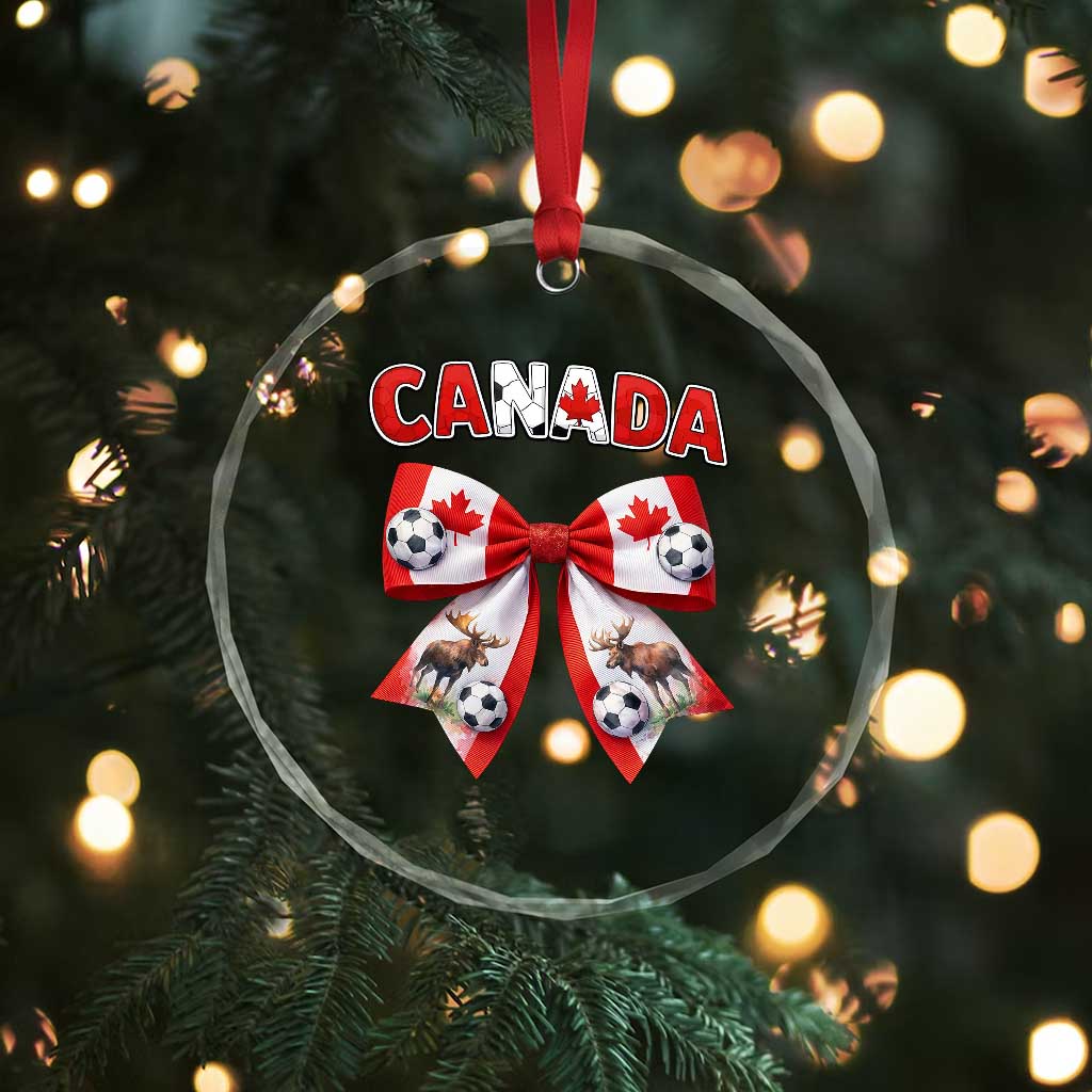 Proud Canadian National Soccer Lover Crystal Glass Ornament Football Fan Gift