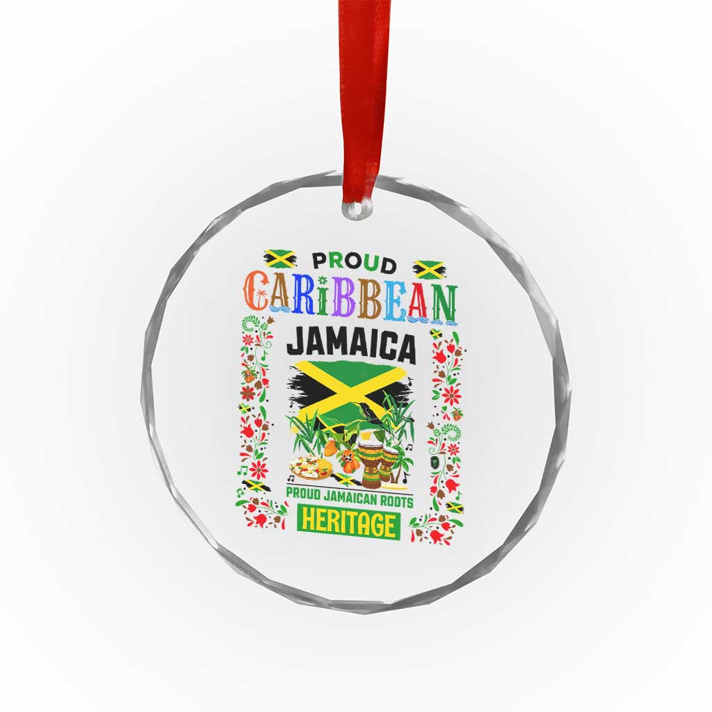Proud Caribbean Jamaica Heritage Crystal Glass Ornament Jamaican Roots and Island Culture