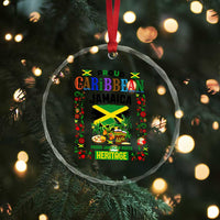 Proud Caribbean Jamaica Heritage Crystal Glass Ornament Jamaican Roots and Island Culture
