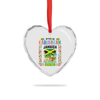 Proud Caribbean Jamaica Heritage Heart Crystal Glass Ornament Jamaican Roots and Island Culture