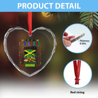 Proud Caribbean Jamaica Heritage Heart Crystal Glass Ornament Jamaican Roots and Island Culture