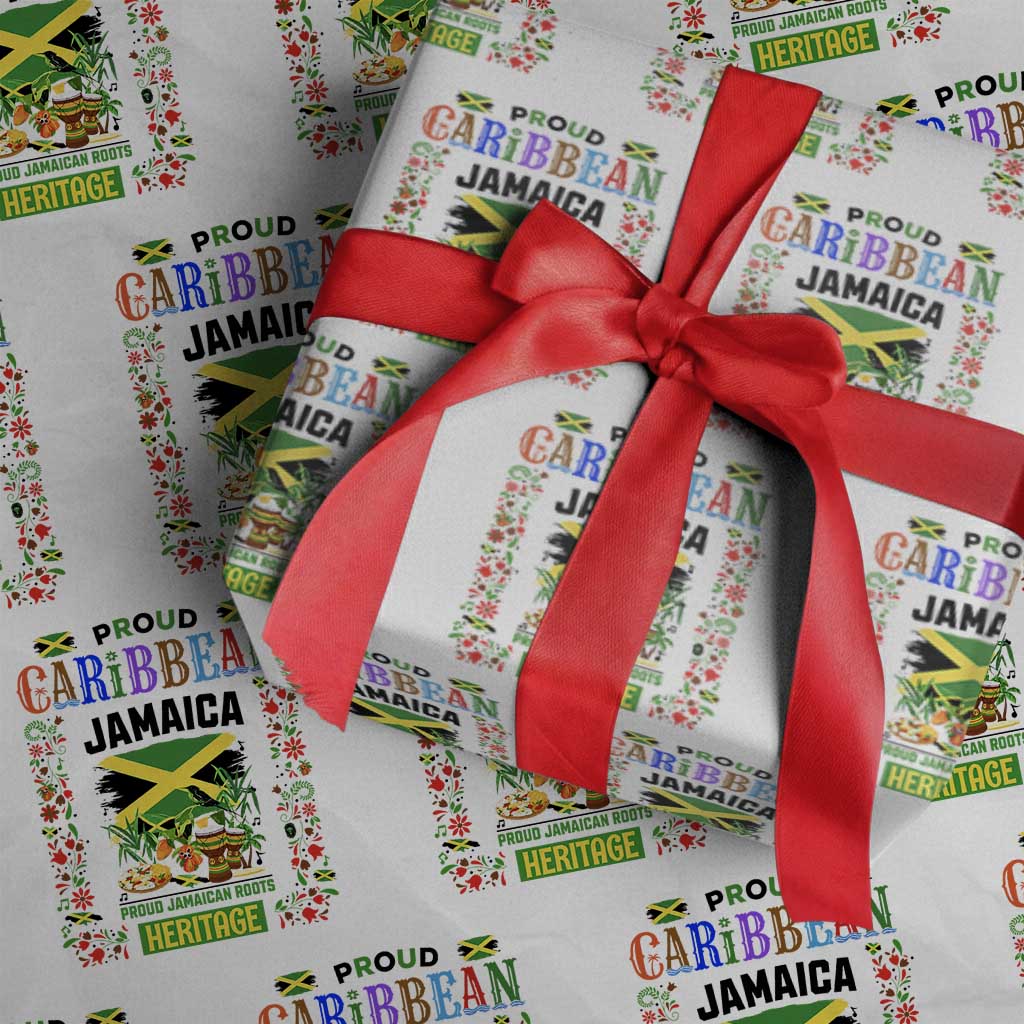 Proud Caribbean Jamaica Heritage Wrapping Paper Roll Jamaican Roots and Island Culture