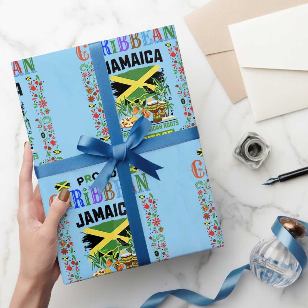 Proud Caribbean Jamaica Heritage Wrapping Paper Roll Jamaican Roots and Island Culture