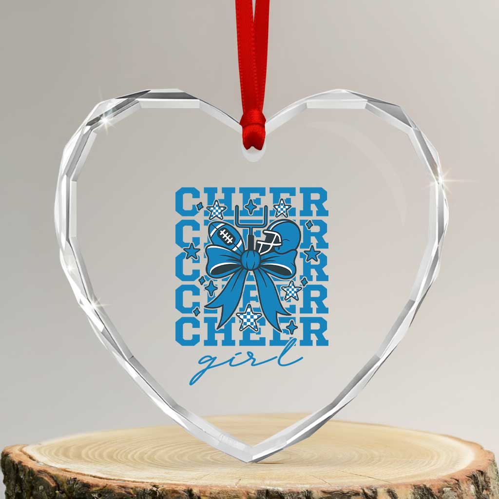 Proud Cheer Girl Heart Crystal Glass Ornament Football Team Supporter Gift - Wonder Print Shop