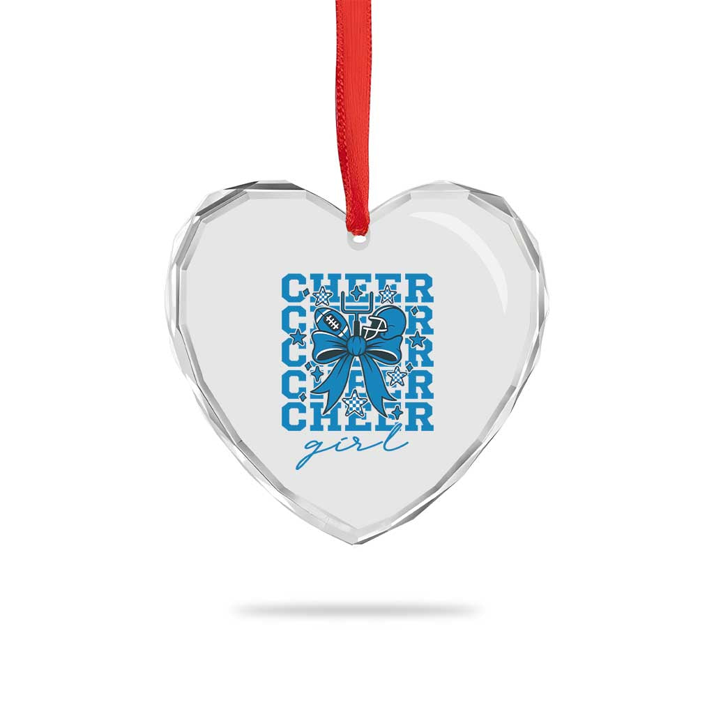 Proud Cheer Girl Heart Crystal Glass Ornament Football Team Supporter Gift - Wonder Print Shop