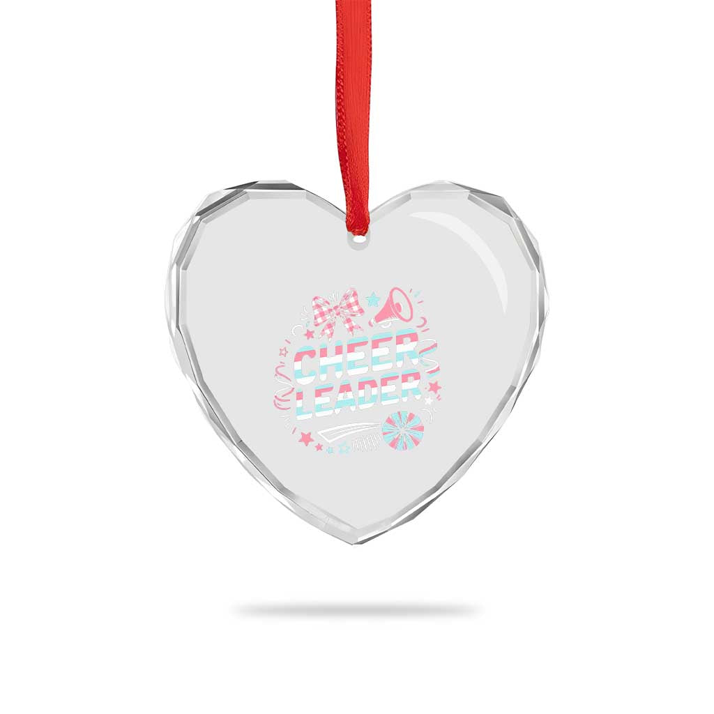 Proud Cheerleader Team Heart Crystal Glass Ornament Gift For Women Sports Fans - Wonder Print Shop