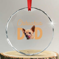 Proud Chihuahua Dad Crystal Glass Ornament Ankle Biter Dog Lover