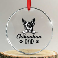 Proud Chihuahua Dad Crystal Glass Ornament Dog Lover Gift Idea