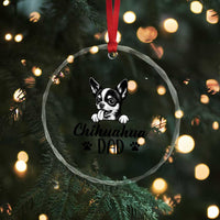 Proud Chihuahua Dad Crystal Glass Ornament Dog Lover Gift Idea