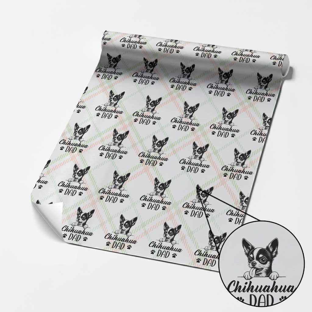 Proud Chihuahua Dad Wrapping Paper Roll Dog Lover Gift Idea
