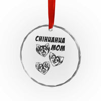 Proud Chihuahua Mom Crystal Glass Ornament Ankle Biter Dog Lover