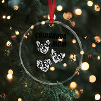 Proud Chihuahua Mom Crystal Glass Ornament Ankle Biter Dog Lover