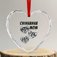 Proud Chihuahua Mom Heart Crystal Glass Ornament Ankle Biter Dog Lover