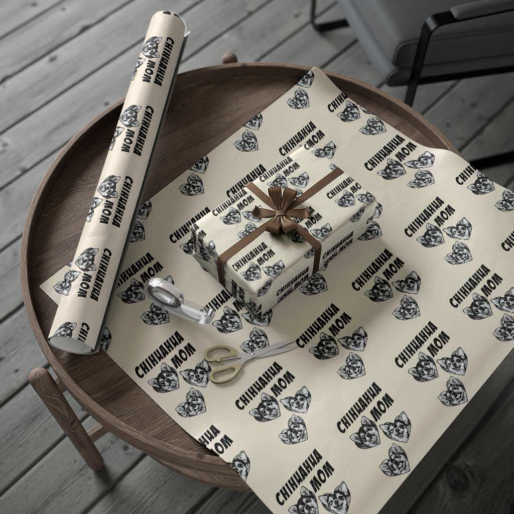 Proud Chihuahua Mom Wrapping Paper Roll Ankle Biter Dog Lover