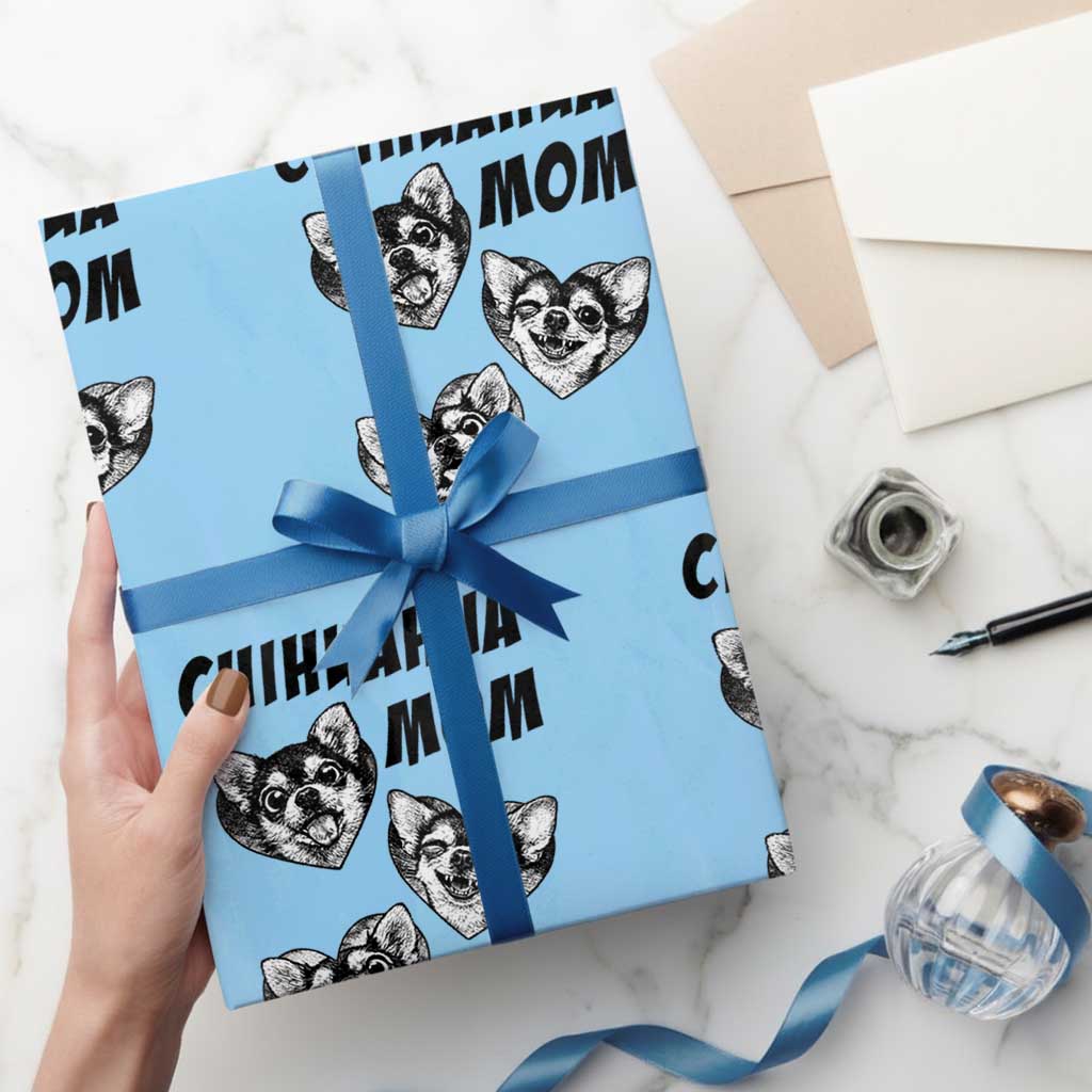 Proud Chihuahua Mom Wrapping Paper Roll Ankle Biter Dog Lover
