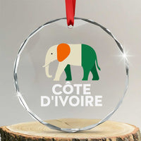 Proud Côte d'Ivoire Elephant Ivory Coast Flag Crystal Glass Ornament Ivorian Pride Retro Souvenir