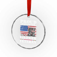 Proud Daughter Of A Vietnam Veteran Crystal Glass Ornament American Flag Army Boots
