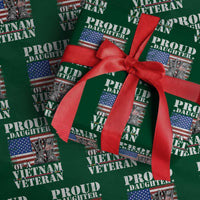 Proud Daughter Of A Vietnam Veteran Wrapping Paper Roll American Flag Army Boots