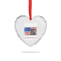 Proud Daughter Of A Vietnam Veteran Heart Crystal Glass Ornament American Flag Army Boots
