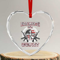 Proud Daughter Of A WWII Vet Heart Crystal Glass Ornament World War 2 Veteran WW2 - Wonder Print Shop