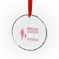 Proud Daughter Veteran Nothing Scares Crystal Glass Ornament Patriotic Military Family Support