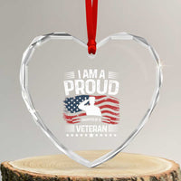 Proud Daughter Veteran Nothing Scares Heart Crystal Glass Ornament Military Family Pride American Flag