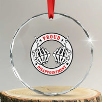 Proud Disappointment Skeleton Middle Finger Crystal Glass Ornament Edgy Sarcastic Rebel Attitude Family Black Sheep Humor