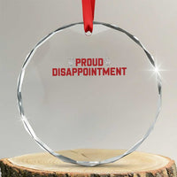 Proud Disappointment Skeleton Middle Fingers Badge Crystal Glass Ornament Funny Sarcastic Dark Humor