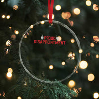 Proud Disappointment Skeleton Middle Fingers Badge Crystal Glass Ornament Funny Sarcastic Dark Humor