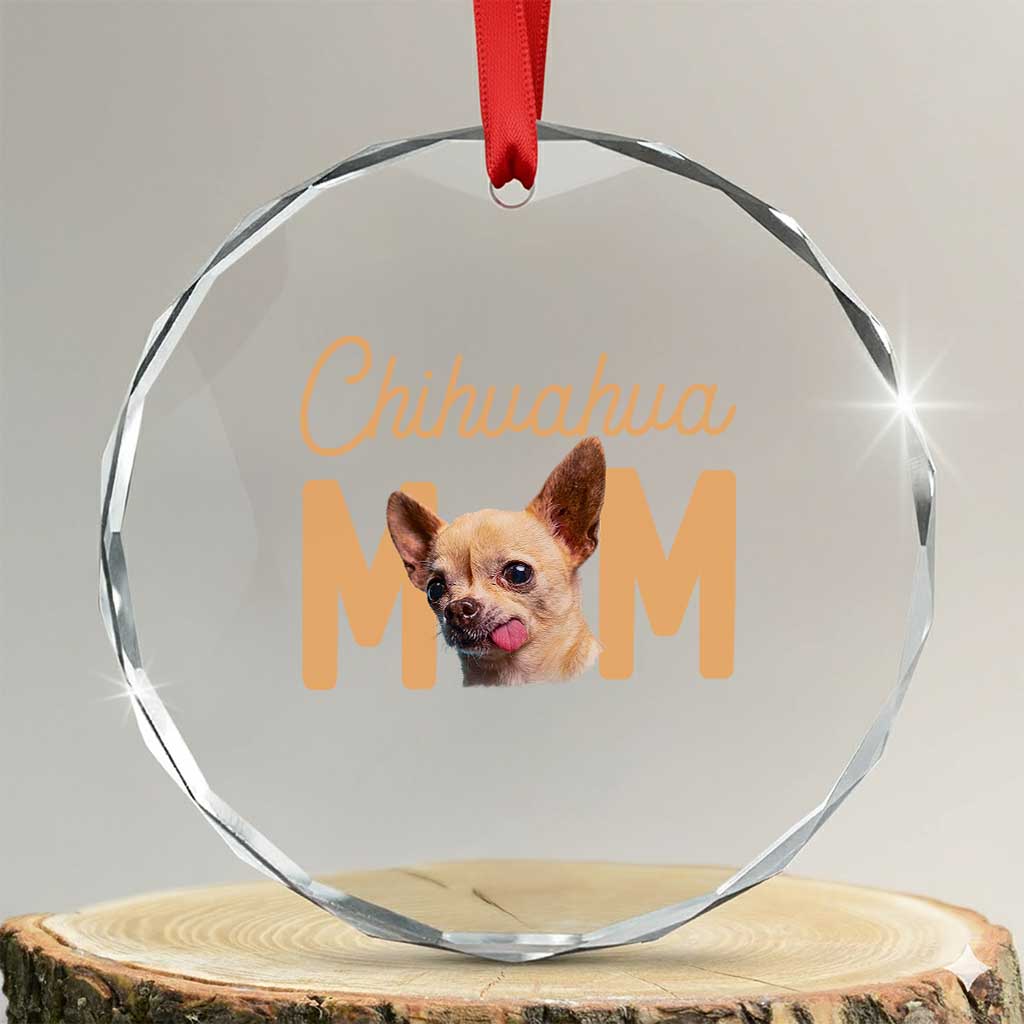 Proud Dog Mom Chihuahua Crystal Glass Ornament Mothers Day Lover Gift