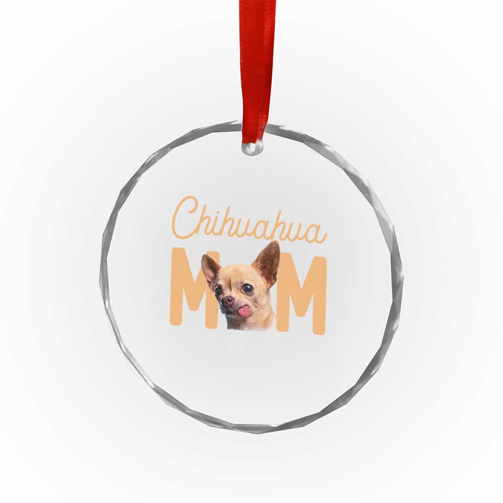 Proud Dog Mom Chihuahua Crystal Glass Ornament Mothers Day Lover Gift