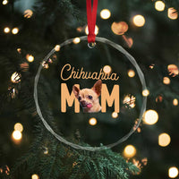 Proud Dog Mom Chihuahua Crystal Glass Ornament Mothers Day Lover Gift