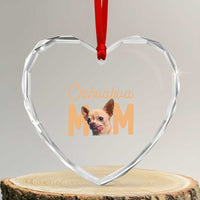 Proud Dog Mom Chihuahua Heart Crystal Glass Ornament Mothers Day Lover Gift